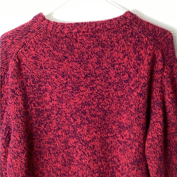 Woolrich Red& Blue Speckled Wool Blend Sweater Size Medium Soft - Picture 5 of 9